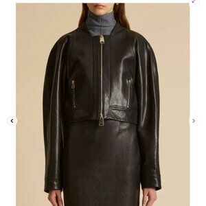 NWT Khaite Gracell Leather Jacket, Size 0